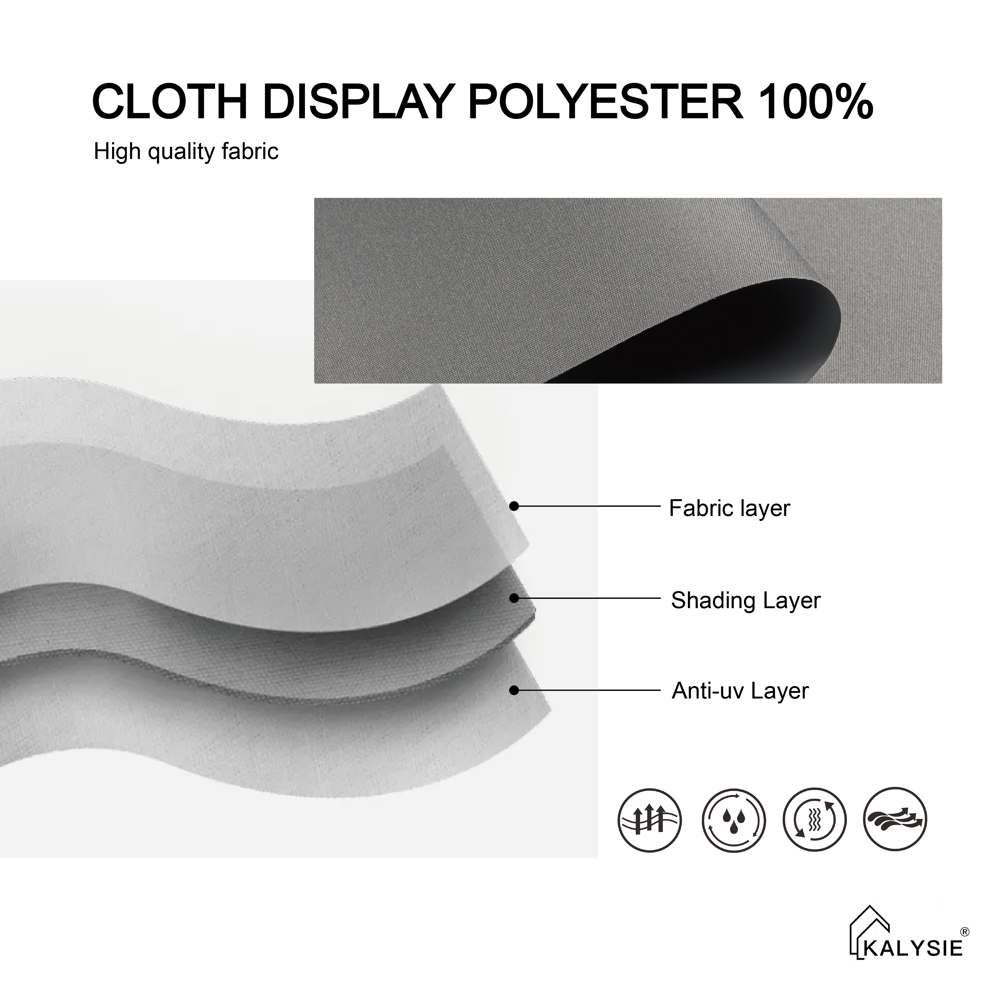 KALYSIE Cordless Roller Shades 100% Blackout Blinds for Windows and Doors, Pull Down Room Darkening Window Shades, White Color, Easy to Install for Home and Office.