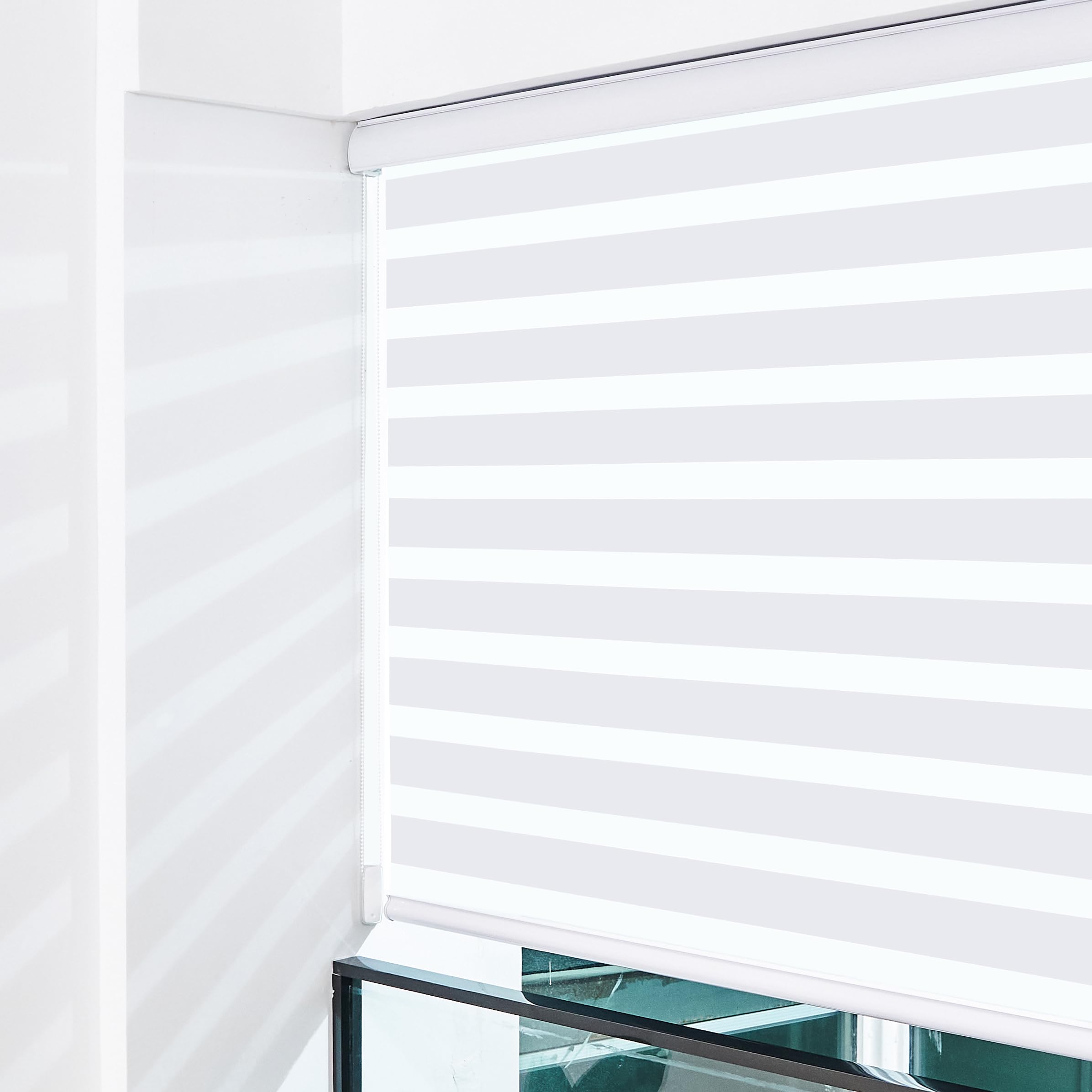 KALYSIE Zebra Blinds for Windows Shades, Roller Window Shades Light Filtering Sheer Window Treatments Privacy Light Control Day and Night