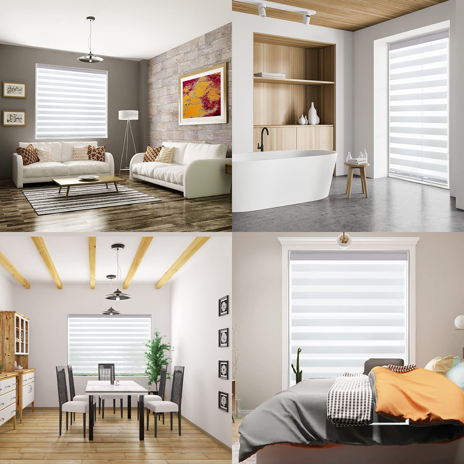 KALYSIE Zebra Roller Window Blinds,Custom Size and Color,Roller Blinds Dual Layer Roller Shade Blinds